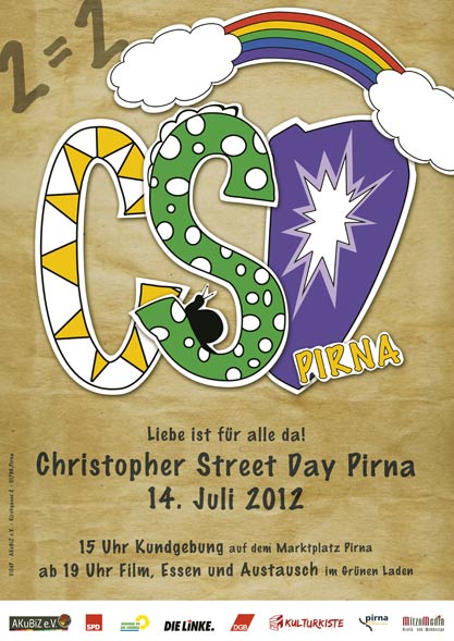 Plakat und Flyer zum CSD-Pirna 2012