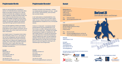 SFalt-Flyer mit Vorstellung des Projektes Horizont 21